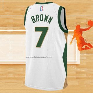 Maglia Boston Celtics Jaylen Brown NO 7 Citta 2023-24 Bianco