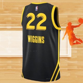 Maglia Golden State Warriors Andrew Wiggins NO 22 Citta 2023-24 Nero